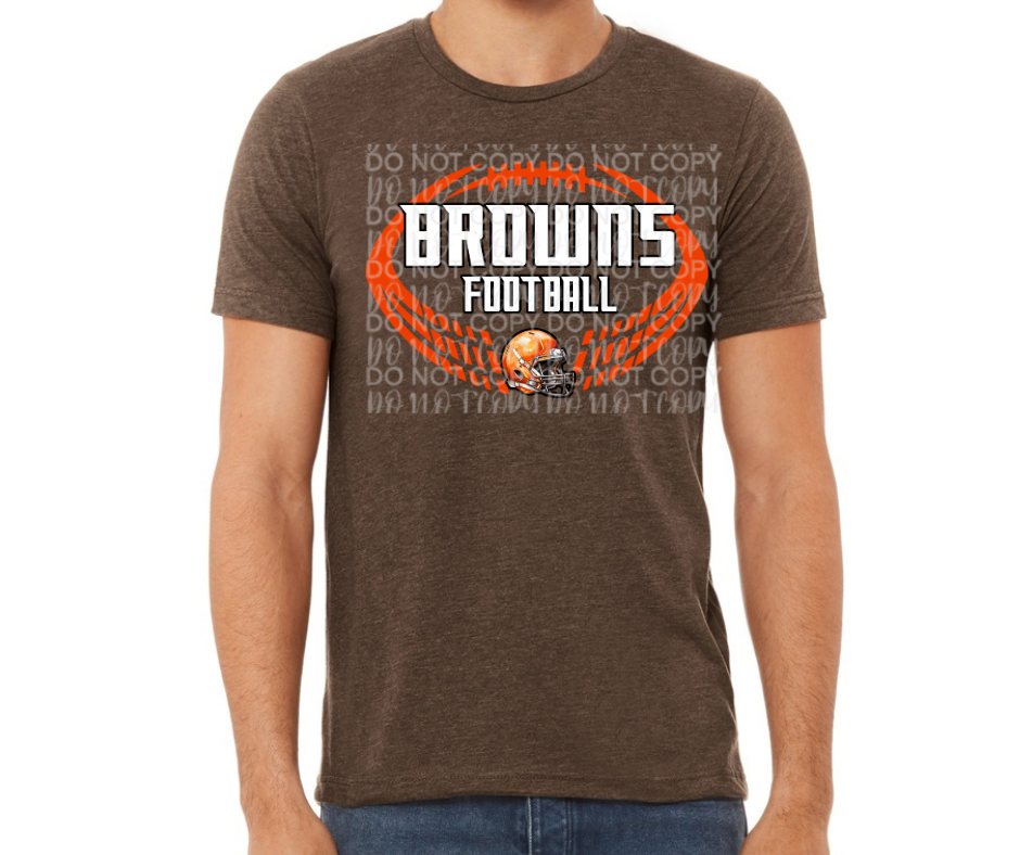 Ogemaw Browns 2025 Split Football Browns Cotton/Poly Blend Top Options