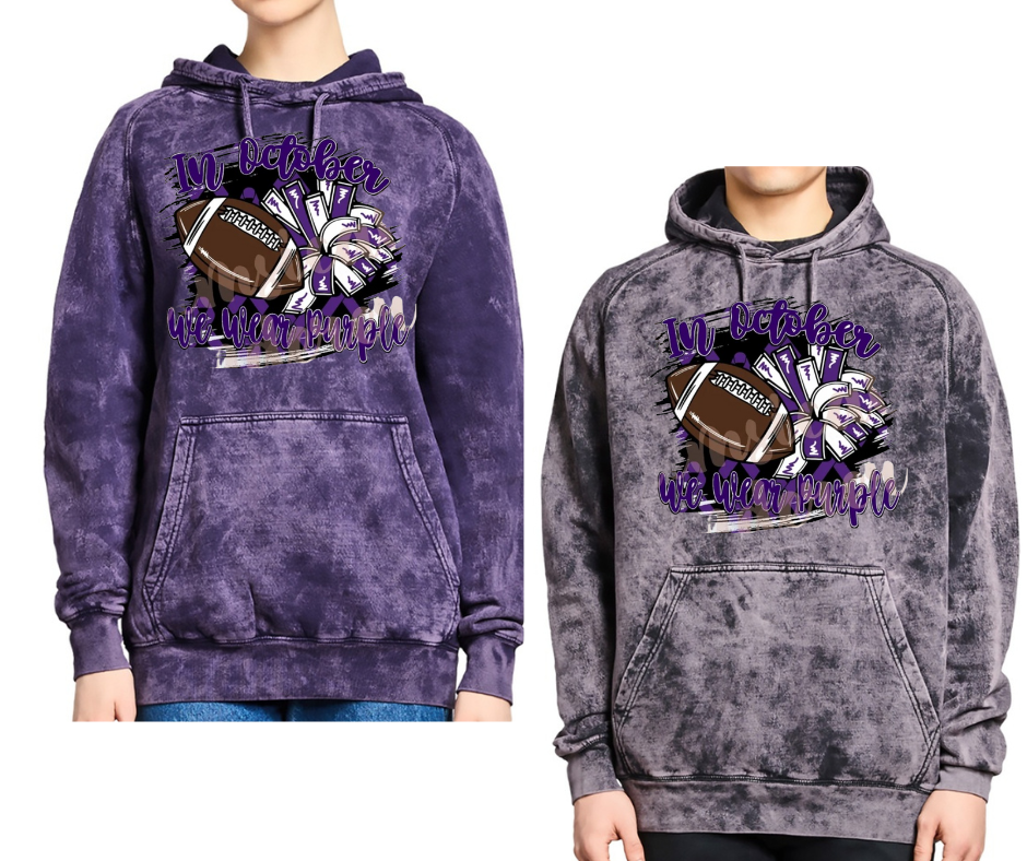 Purple Game Falcon Football In October We Wear Purple Cloud Hoodie Options