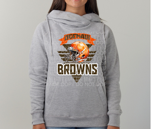 Ogemaw Browns 2025 Football Helmet Triangles Cowl Neck Top Options