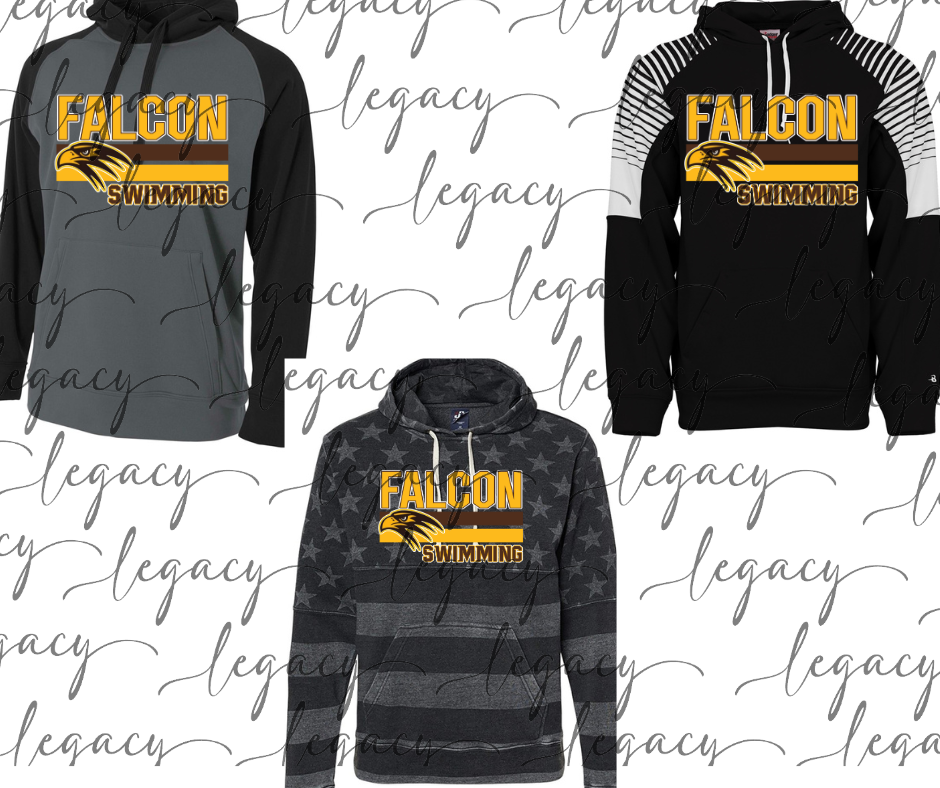 Falcon Swimming Falcon Swim 2025 Specialty Hoodie Options