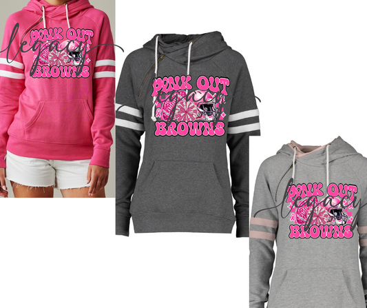 Pink Out Double Hood Top Options Falcon Pink Out Football Helmet Pom Ogemaw Browns 2025