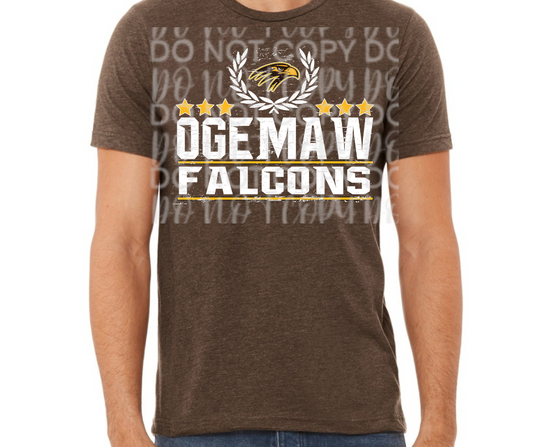 Ogemaw Falcons 2025 Vintage Laurel Falcon Sports Cotton/Poly Blend Top Options