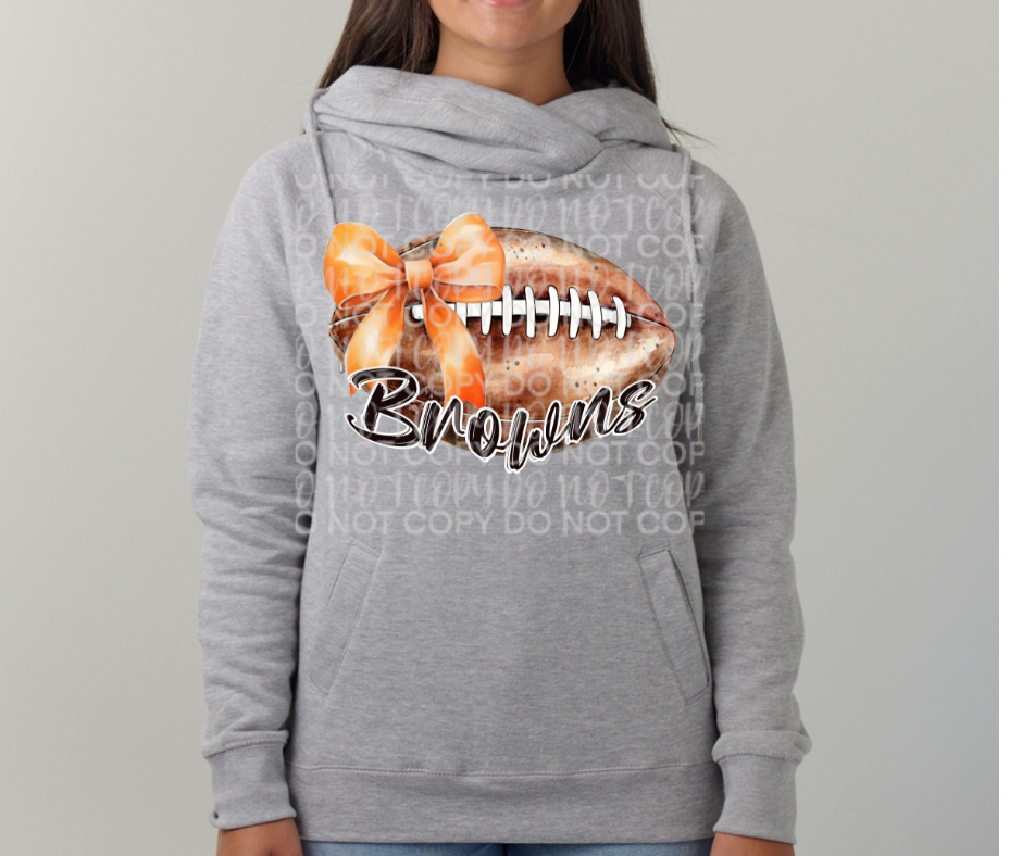 Ogemaw Browns 2025 Vintage Football Bow Cowl Neck Top Options