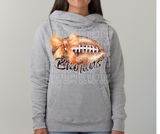 Ogemaw Browns 2025 Vintage Football Bow Cowl Neck Top Options