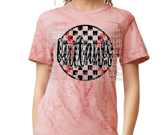 Ogemaw Outlaws 2025 Comfort Colors Smoke Top Options Outlaws Checkered softball