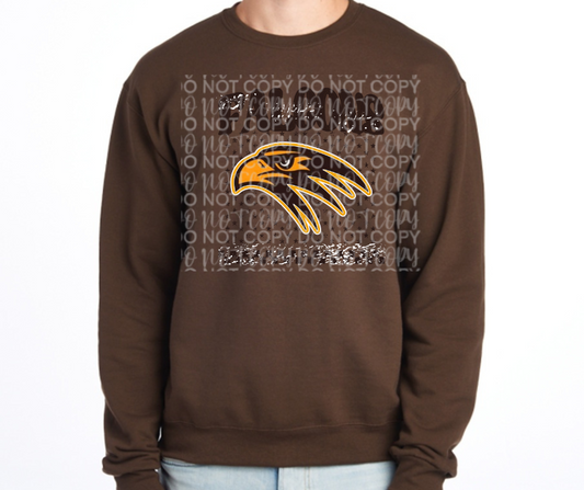 Ogemaw Falcons 2025 Distressed Falcons Stars Logo Cotton/Poly Blend Top Options