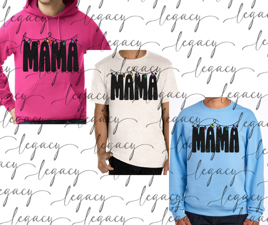 Mama Lights Cotton/Poly Blend Multi Color Top Options Holiday Magic
