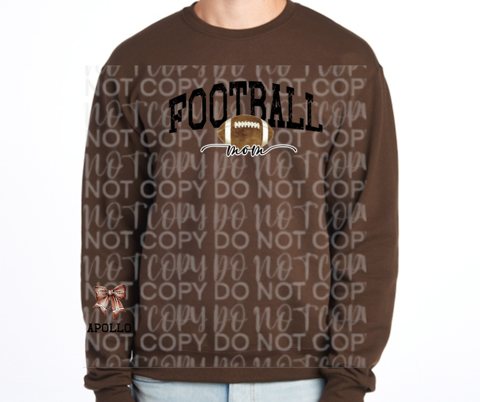 Football Mom Custom Sleeve Detail Cotton/Poly Blend Top Options Ogemaw Browns 2025 Falcon Football