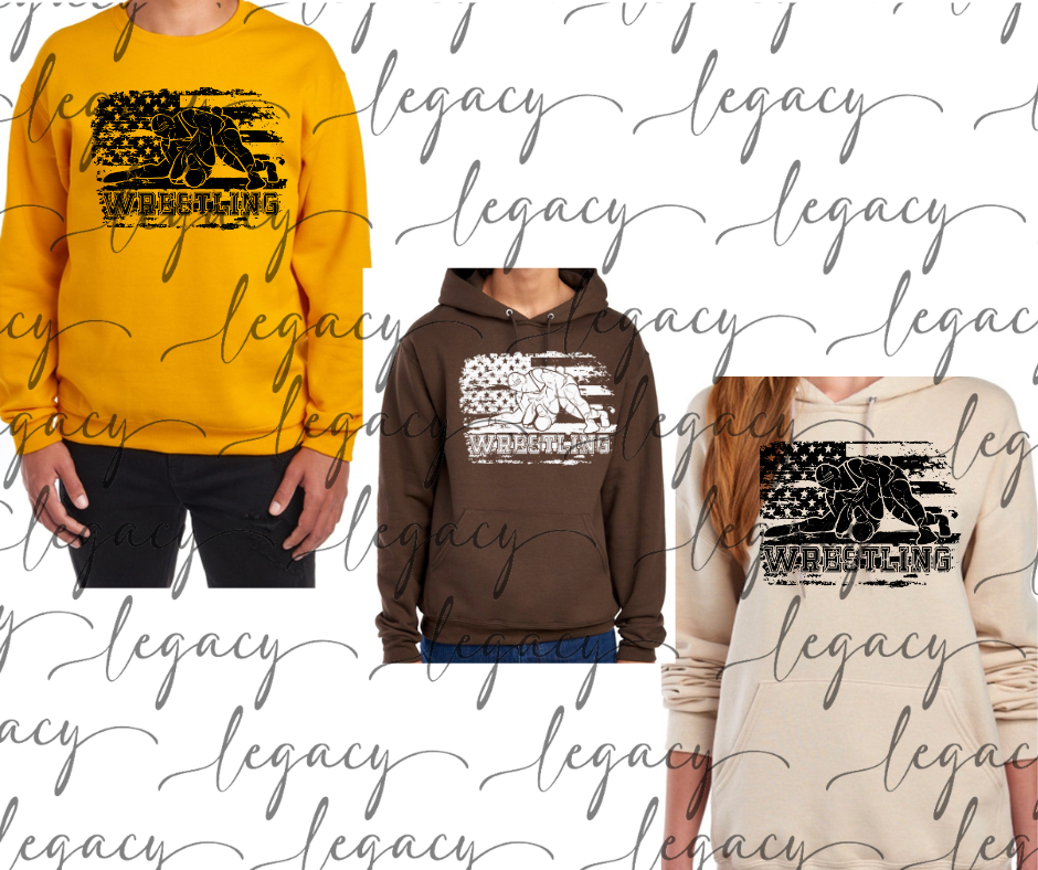 Flag Wrestlers Wrestling 2025 Cotton/Poly Blend Multi Color Top Options