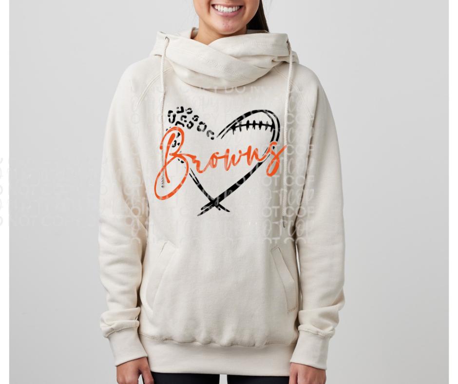 Ogemaw Browns 2025 Leo Heart Cowl Neck Top Options