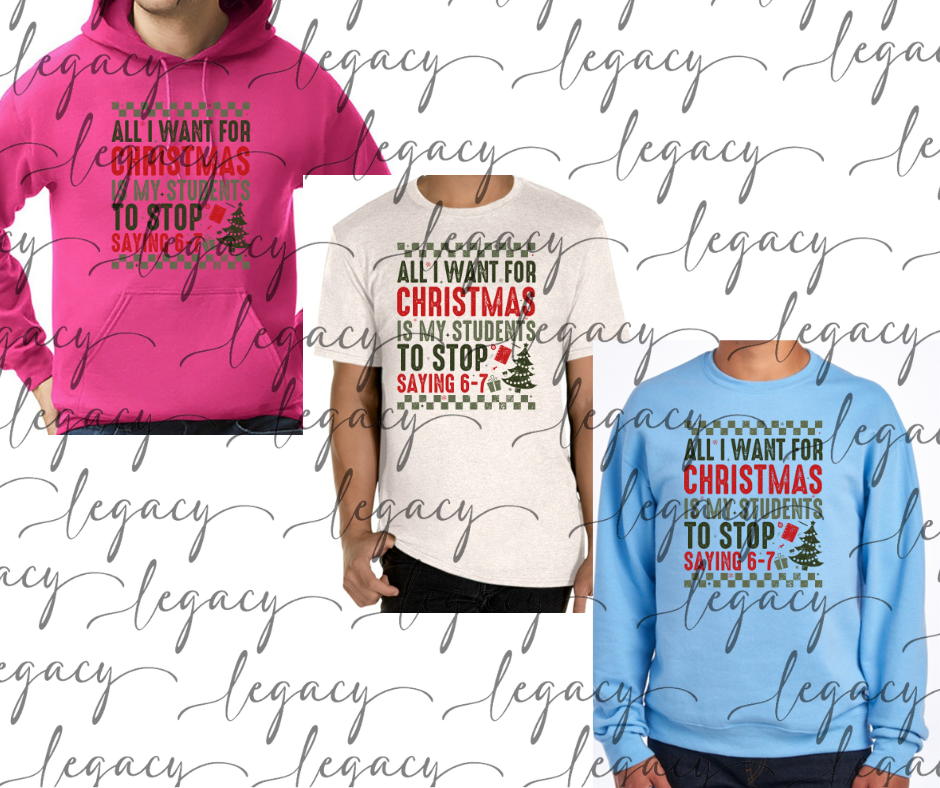 Teacher 6-7 Cotton/Poly Blend Multi Color Top Options Holiday Magic