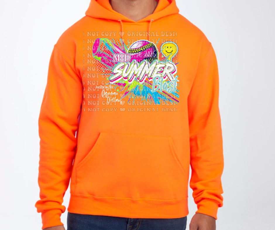 Mid Summer Blast 2025 Tie Dye & Colored Hoodie Options