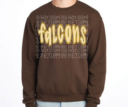 Ogemaw Falcons 2025 Falcons Detailed lettering Cotton/Poly Blend Top Options