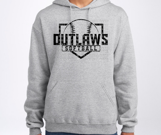 Ogemaw Outlaws 2025 Softball Red Black Gray Top Options