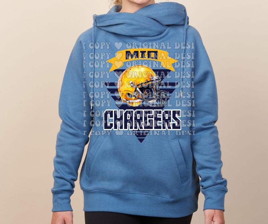 Chargers Banner Cowl Neck Top Options Mio Chargers 2025