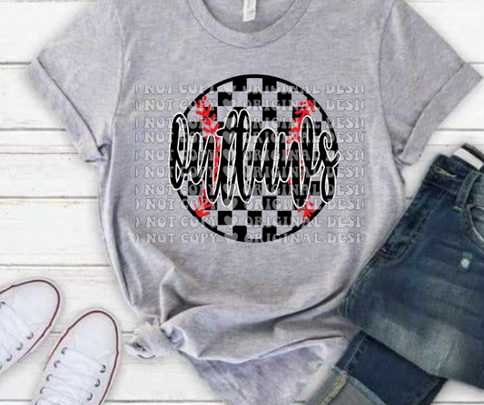 Ogemaw Outlaws 2025 Softball Red Black Gray Top Options Checkered Softball