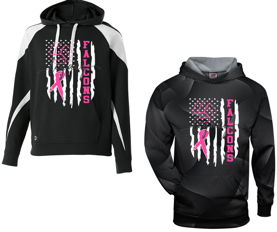 PINK OUT Volleyball Falcons Flag Specialty Hoodies