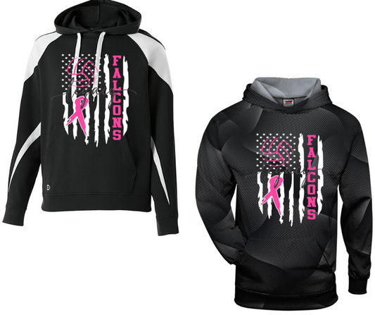 PINK OUT Volleyball Falcons Flag Specialty Hoodies