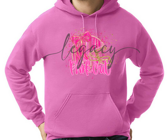 Helmet PINK Cotton/Poly Blend Top Options Pink Out Football 2025 Ogemaw Browns Falcon Football
