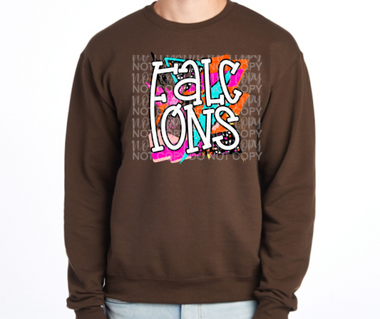 Ogemaw Falcons 2025 Retro Funky Falcons Cotton/Poly Blend Top Options