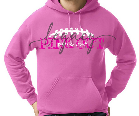 Football Cursive PINK Cotton/Poly Blend Top Options Pink Out Football 2025 Ogemaw Browns Falcon Football