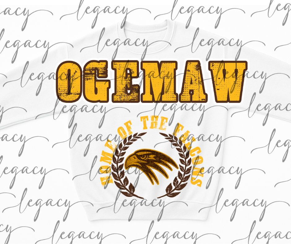 Oversized Jumbo Design Ogemaw Home of the Falcons Crewneck