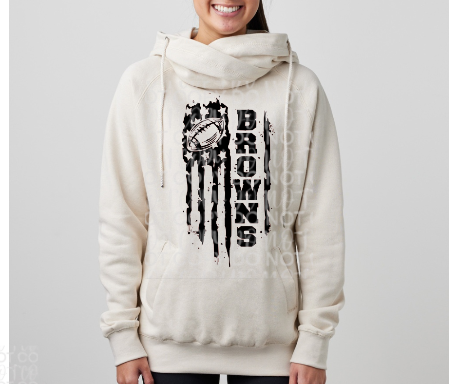 Ogemaw Browns 2025 Flag Cowl Neck Top Options