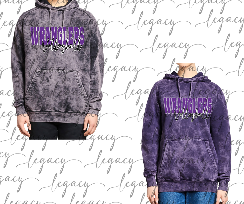Wranglers 2025 Wranglers cursive Volleyball Cloud Hoodie
