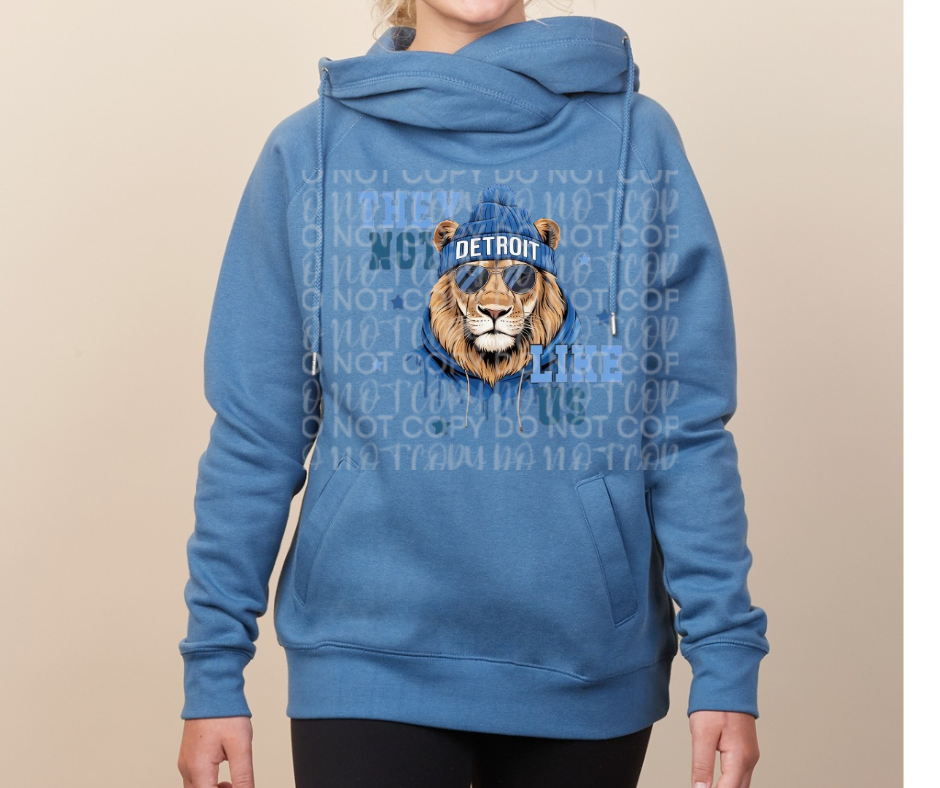 Lions Football They Not Like Us Cowl Neck Top Options One Pride