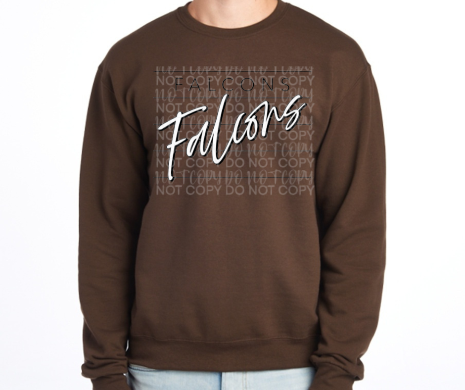 Ogemaw Falcons 2025 Falcons Lines Cursive Cotton/Poly Blend Top Options