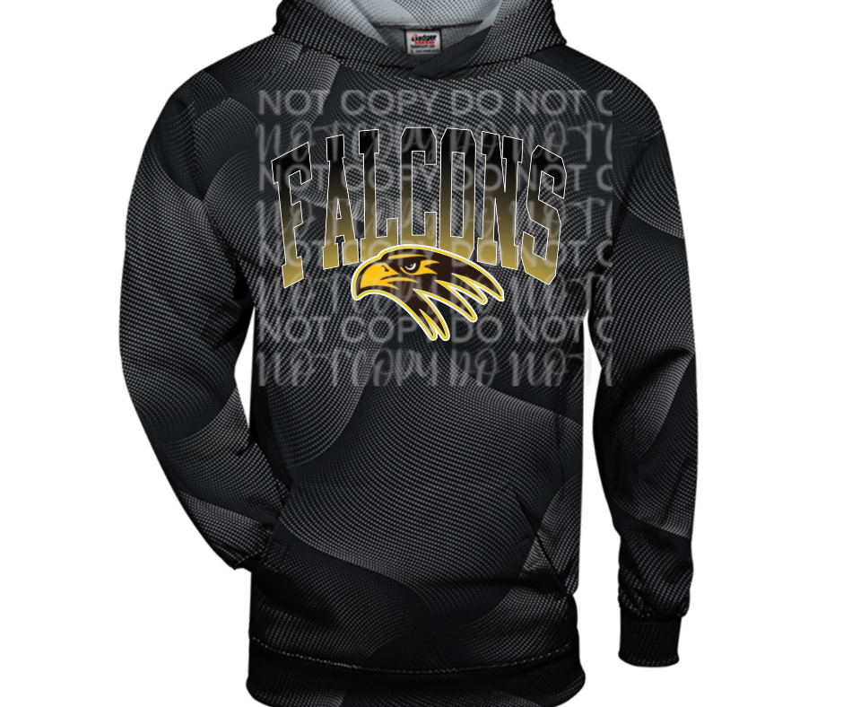 Ogemaw Falcons 2025 Ombre Falcon Logo Specialty Name Brand Hoodie Options