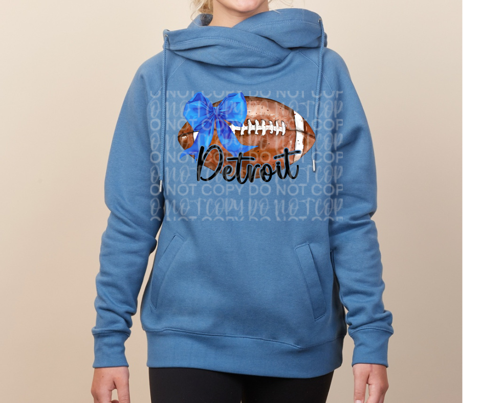 Lions Football Bow Cowl Neck Top Options One Pride