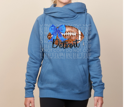 Lions Football Bow Cowl Neck Top Options One Pride