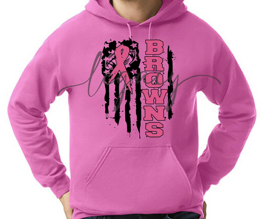 Football Flag PINK Cotton/Poly Blend Top Options Pink Out Football 2025 Ogemaw Browns Falcon Football