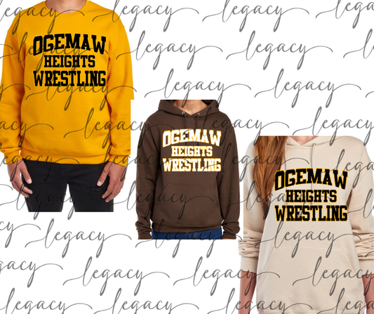 Ogemaw Heights Wrestling Cotton/Poly Blend Multi Color Top Options Falcon Wrestling 2025