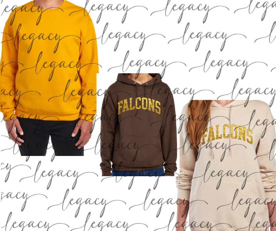 Falcons Gold Foil Cotton/Poly Blend Multi Color Top Options