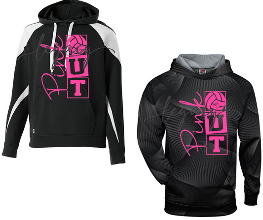PINK OUT Volleyball Stacked Specialty Hoodies