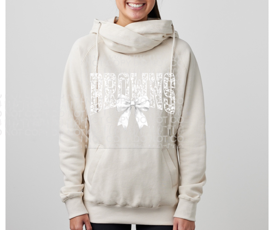 Ogemaw Browns 2025 Browns Floral Bow Cowl Neck Top Options