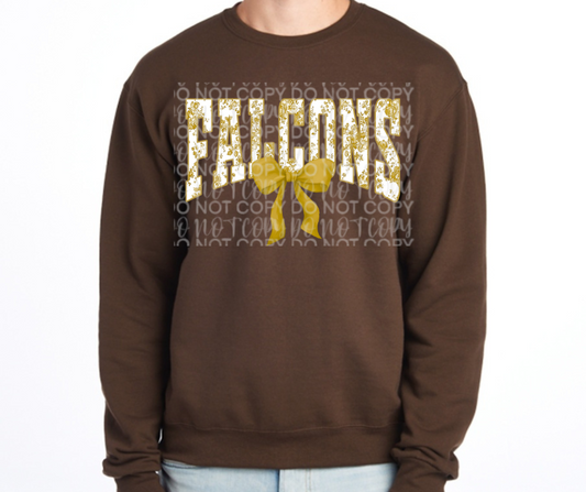 Ogemaw Falcons 2025 Floral Falcons Bow Cotton/Poly Blend Top Options