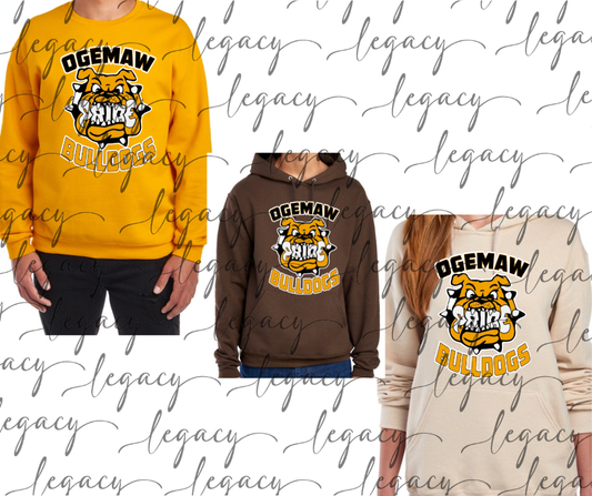 Bulldog Logo Cotton/Poly Blend Multi Color Top Options Bulldogs 2025