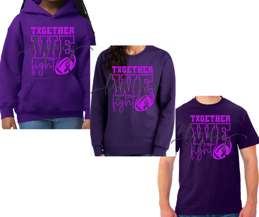 Purple Game Falcon Football Together We Fight PURPLE Cotton/Poly Blend & PERFORMANCE Top Options