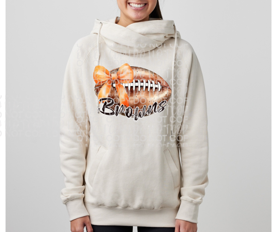 Ogemaw Browns 2025 Vintage Football Bow Cowl Neck Top Options