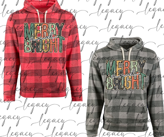 Merry & Bright Plaid Hoodie Options Holiday Magic