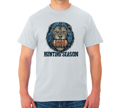 Lions Football Hunting Season Black Grey Top Options One Pride