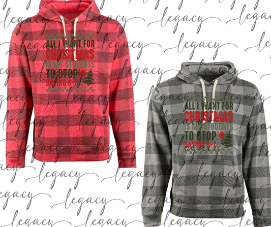Teacher 6-7 Plaid Hoodie Options Holiday Magic