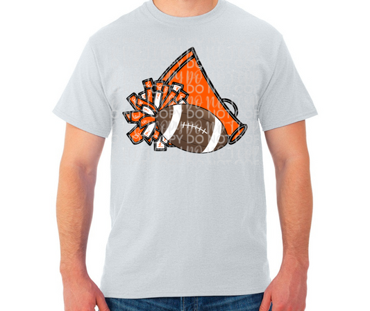 Ogemaw Browns 2025 Megaphone Pom Football Cotton/Poly Blend Top Options