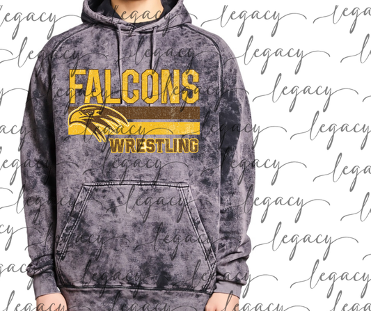 Falcons Wrestling Distressed Stripes Cloud Hoodie Falcon Wrestling 2025