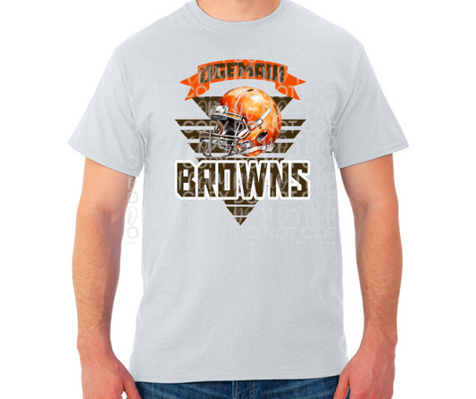 Ogemaw Browns 2025 Football Helmet Triangles Cotton/Poly Blend Top Options