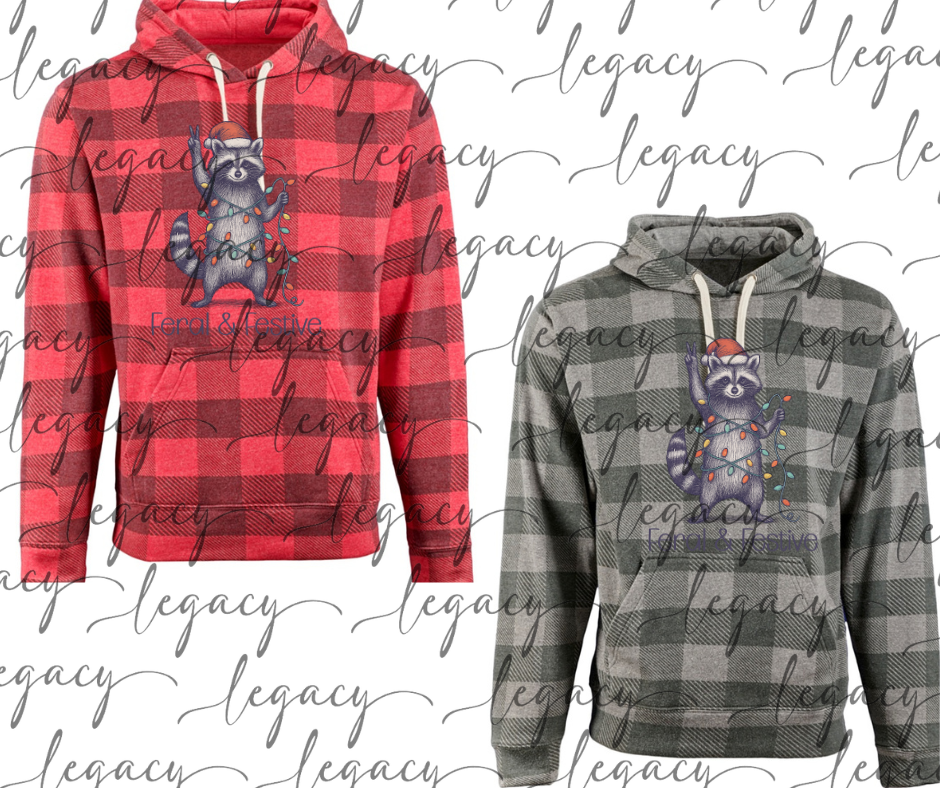 Feral & Festive Plaid Hoodie Options Holiday Magic