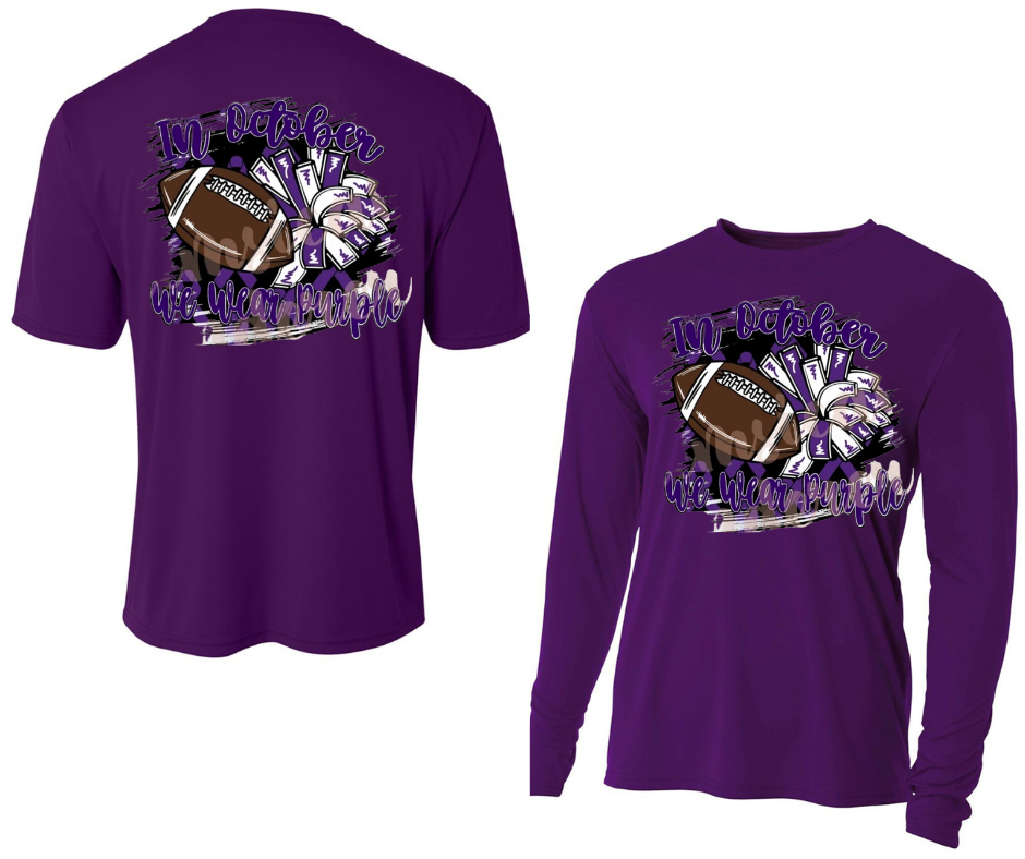 Purple Game Falcon Football In October We Wear Purple PURPLE Cotton/Poly Blend & PERFORMANCE Top Options